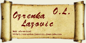 Ozrenka Lazović vizit kartica